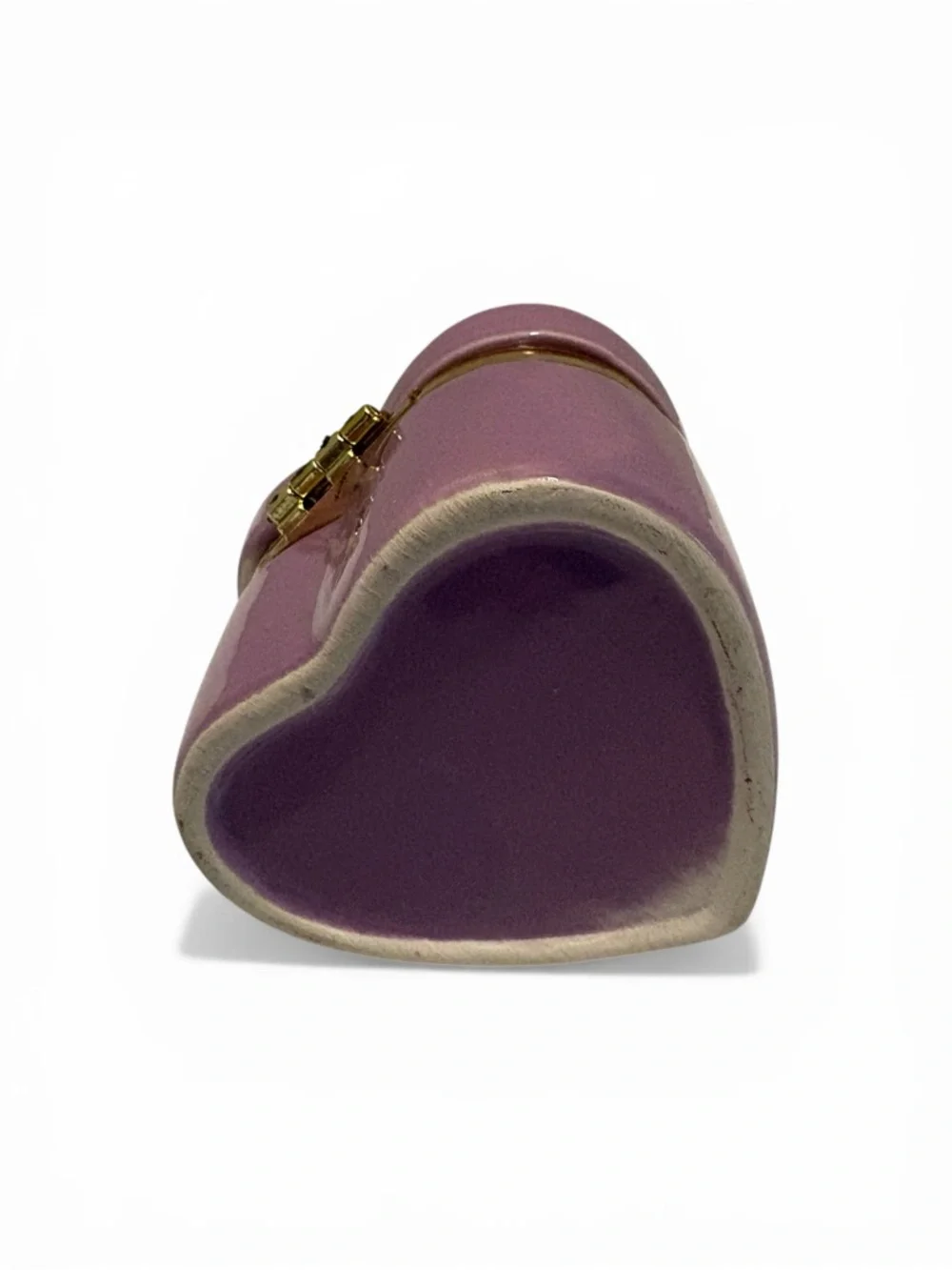 Trinket Box Hinged Jewelry Gift Box Pink Ceramic Dish with Lid 3